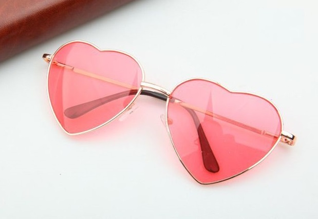 rose gold heart shaped sunglasses