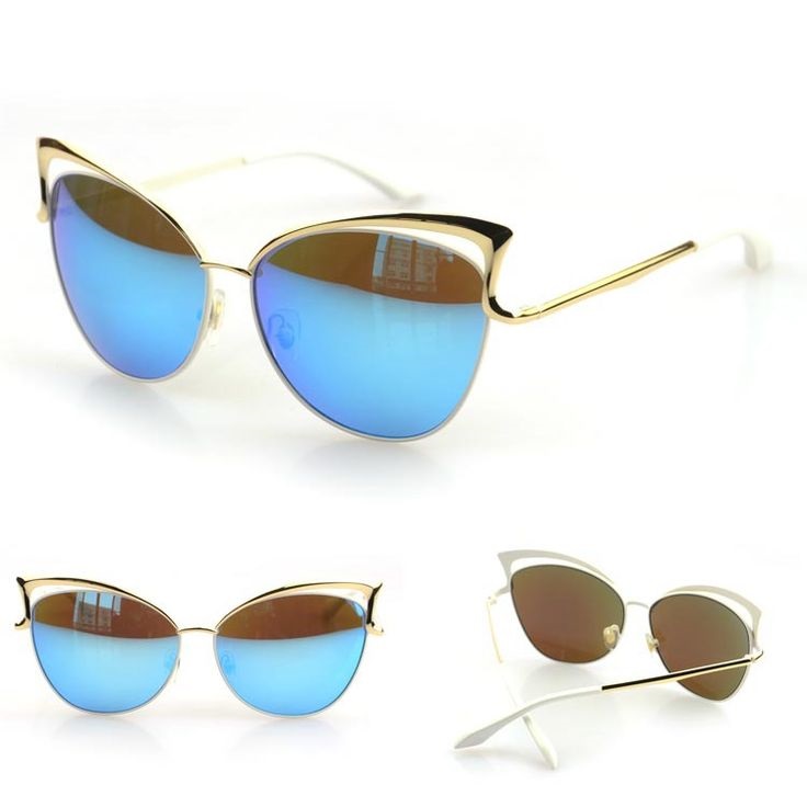 Cat Eye Brand Designer Fashion Blue Lens Beach Sunglasses on Luulla